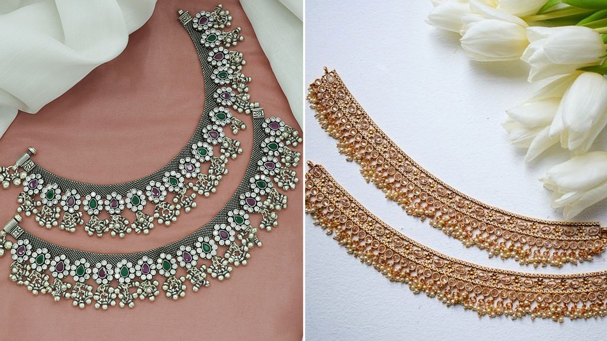 Stone Work Payal Designs: पैरों की खूबसूरती में चार चांद लगा देंगे नग वाले पायल, देखें एक से एक डिजाइंस