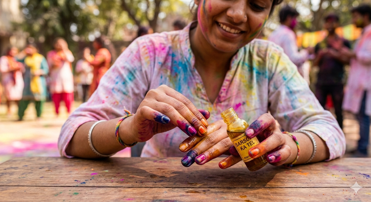 DIY nail color removal after Holi