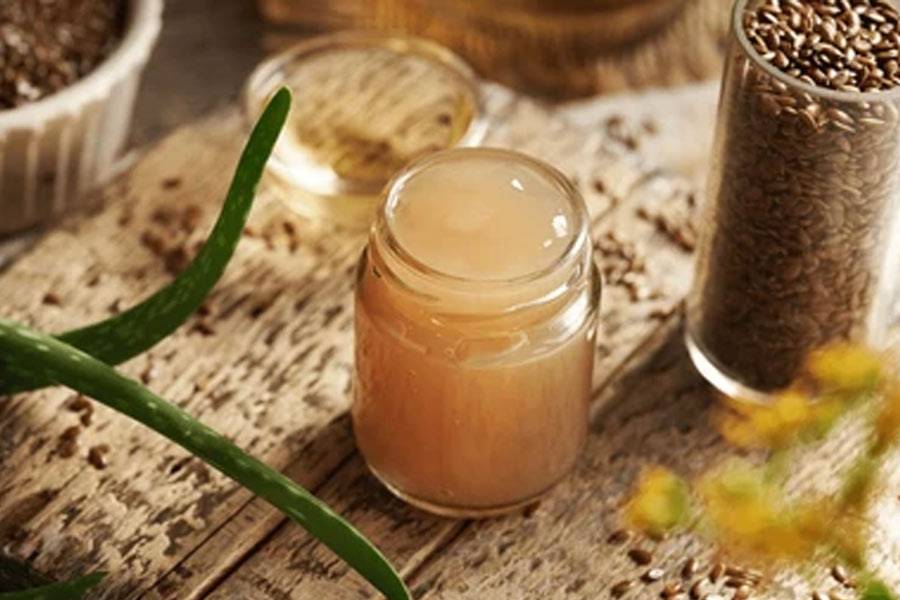 Flaxseed gel to straight curly hair