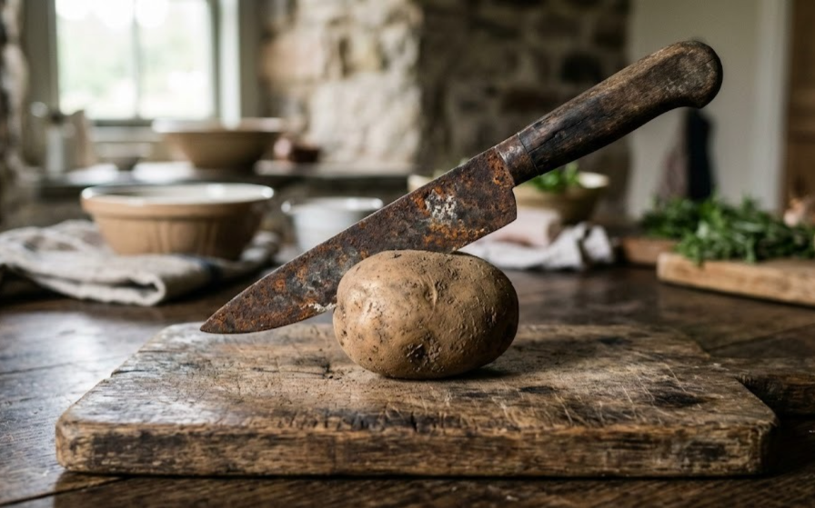 how to remove rust from a knife