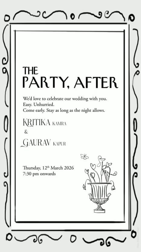 kritika kamra gaurav kapur after party card viral