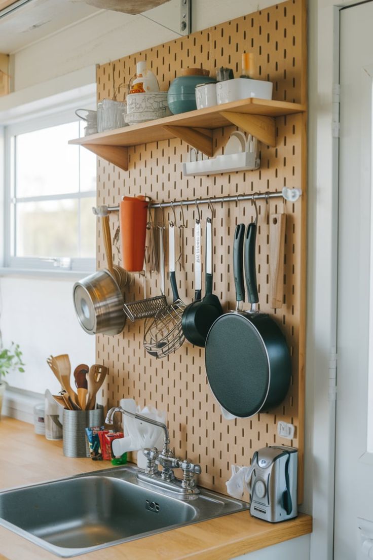 Pegboard Wall kitchen rack