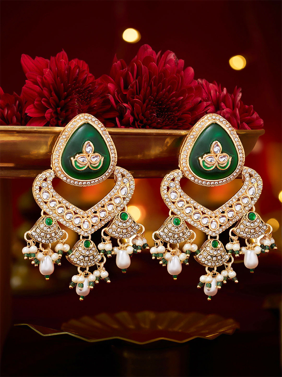 green chandbali designs
