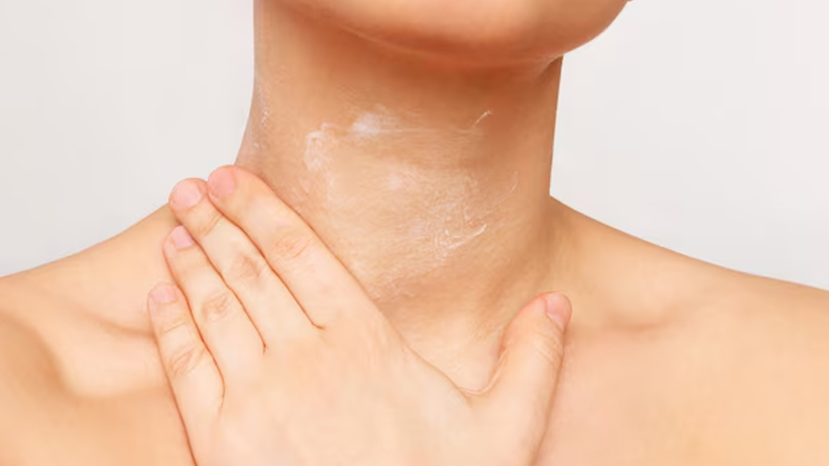 ghee massage for  soar throat