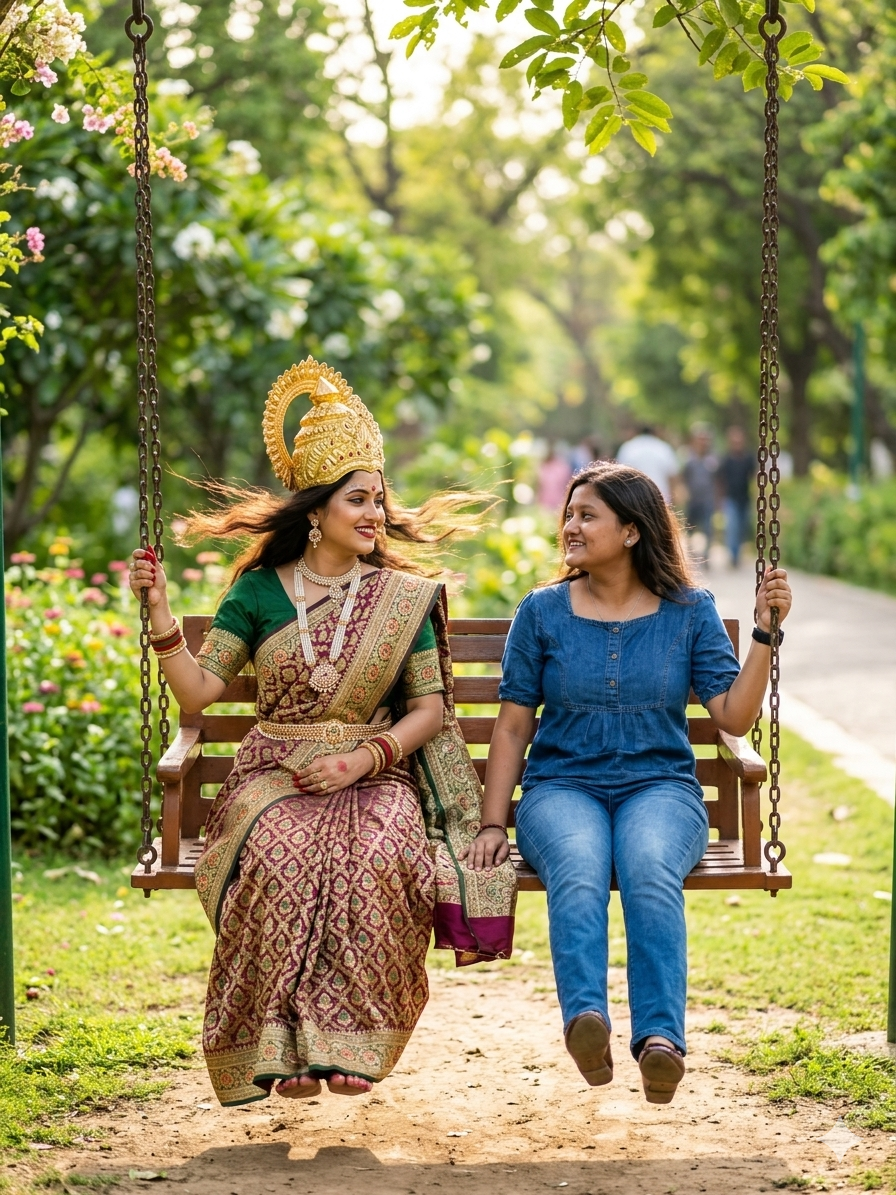 Mata Rani and devotee AI photo concepts