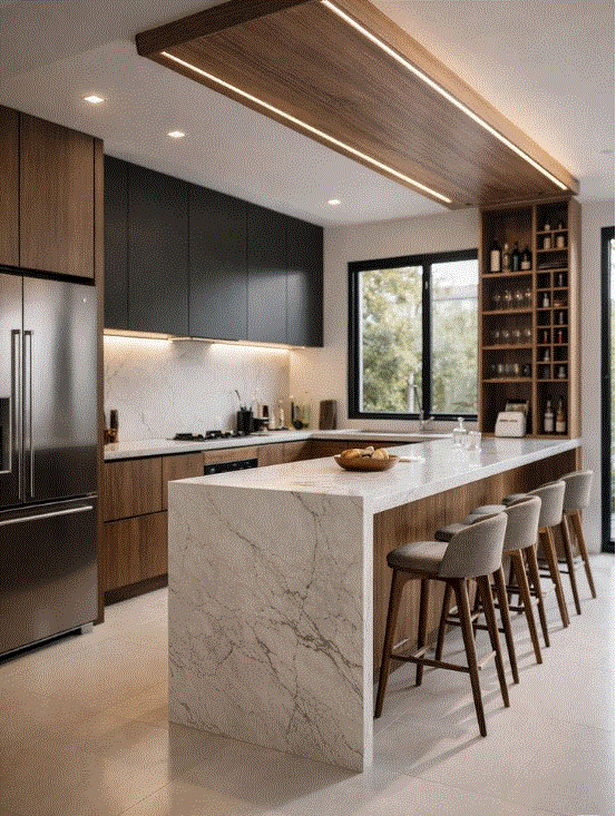 mid-slab breakfast counter