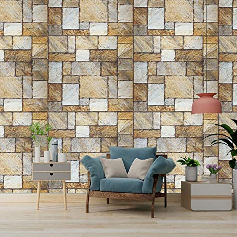 Square Stone Tile Wallpaper Design