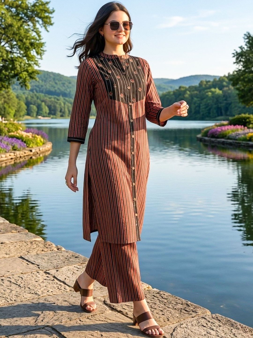 printed regular cotton kurta