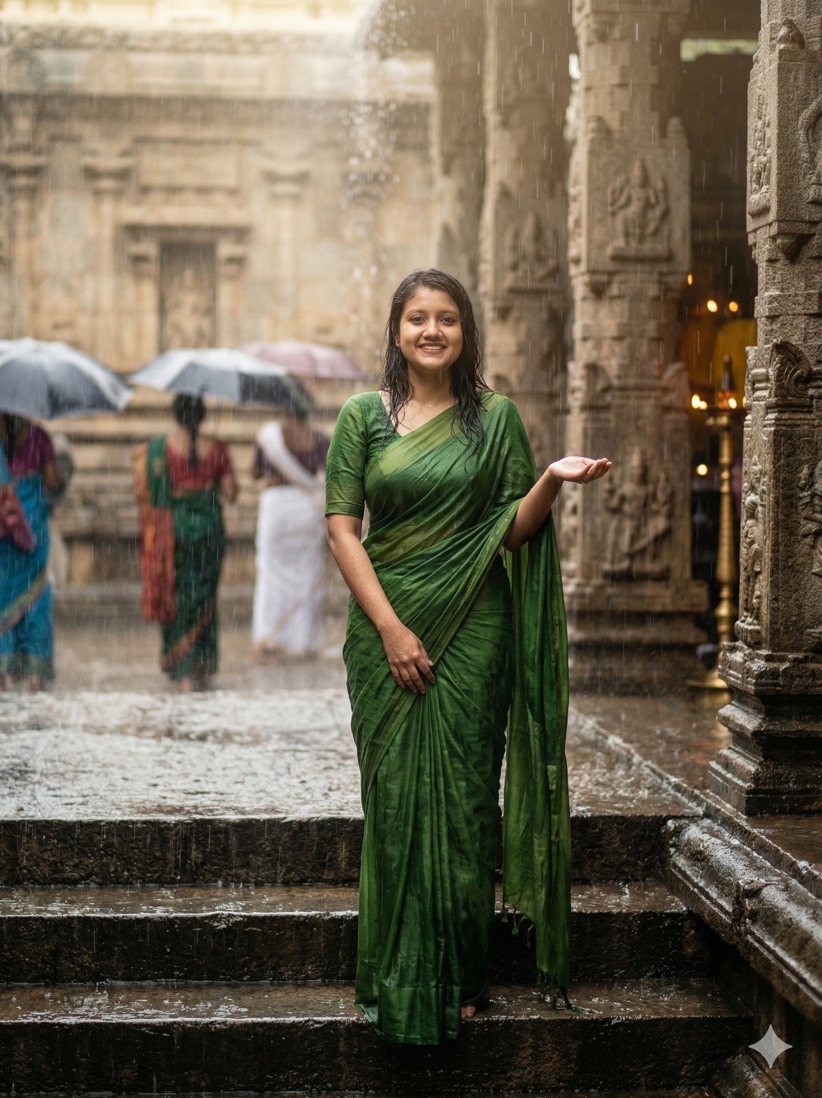 Retro style AI saree images