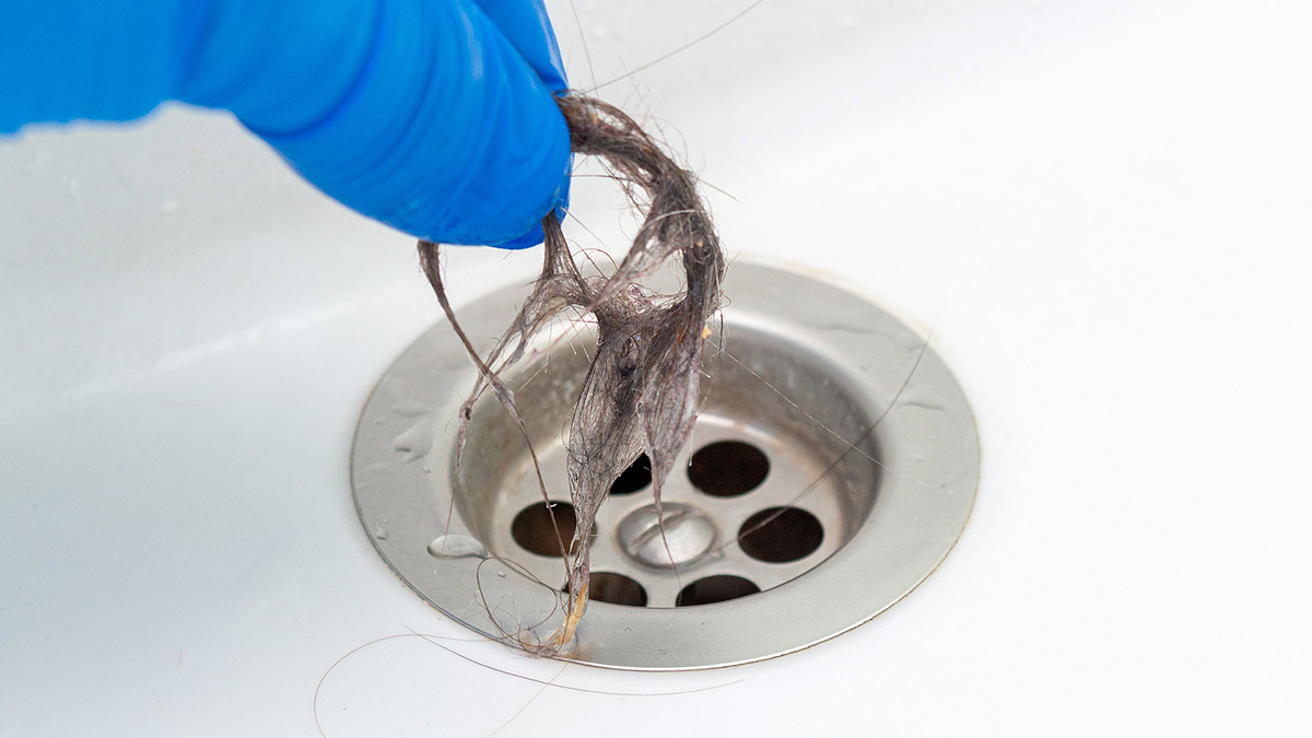 how to remove hair from inside bathroom drain easil