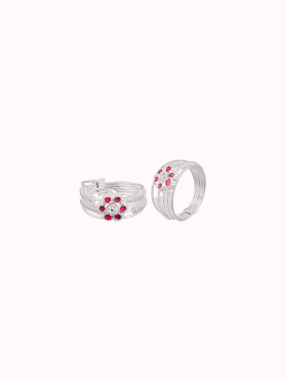Red CZ adjustable free size Bichiya