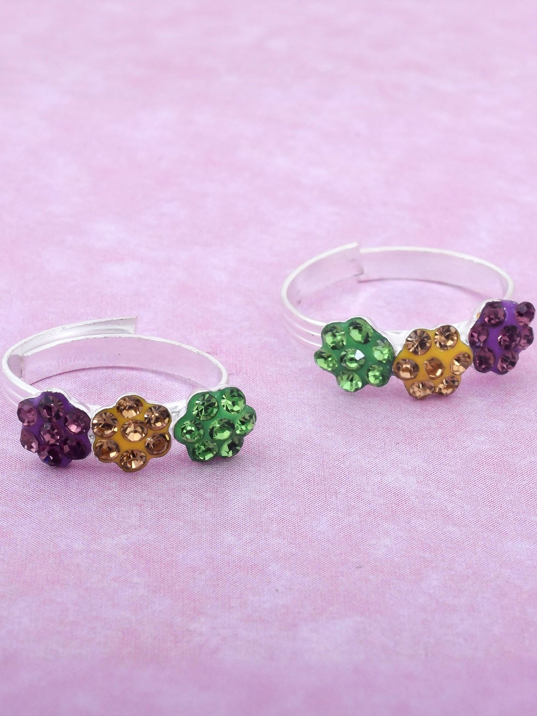 meenakari Floral Toe Ring