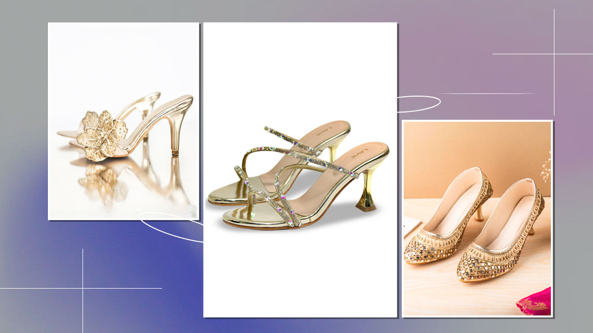 Gold Footwear Designs: वेडिंग से पार्टी तक के लिए परफेक्ट चॉइस है गोल्ड फुटवियर, यहां देखें डिजाइंस