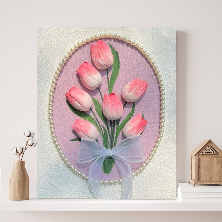 beads 3d floral painting