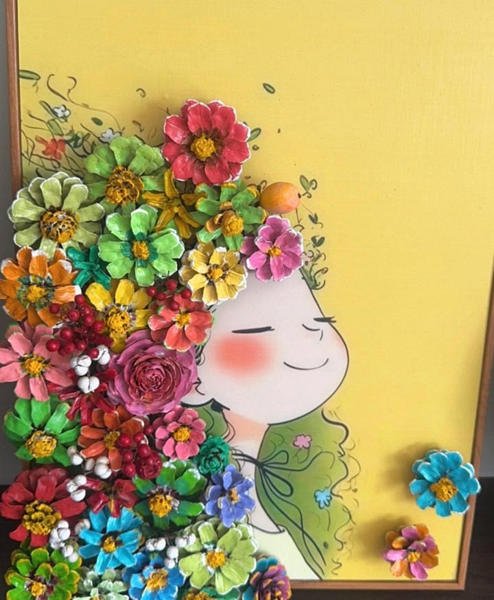 doll flower 3d painting