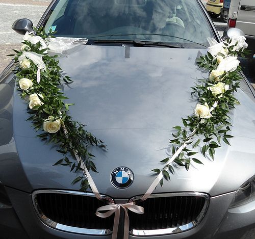 floral car decor wedding