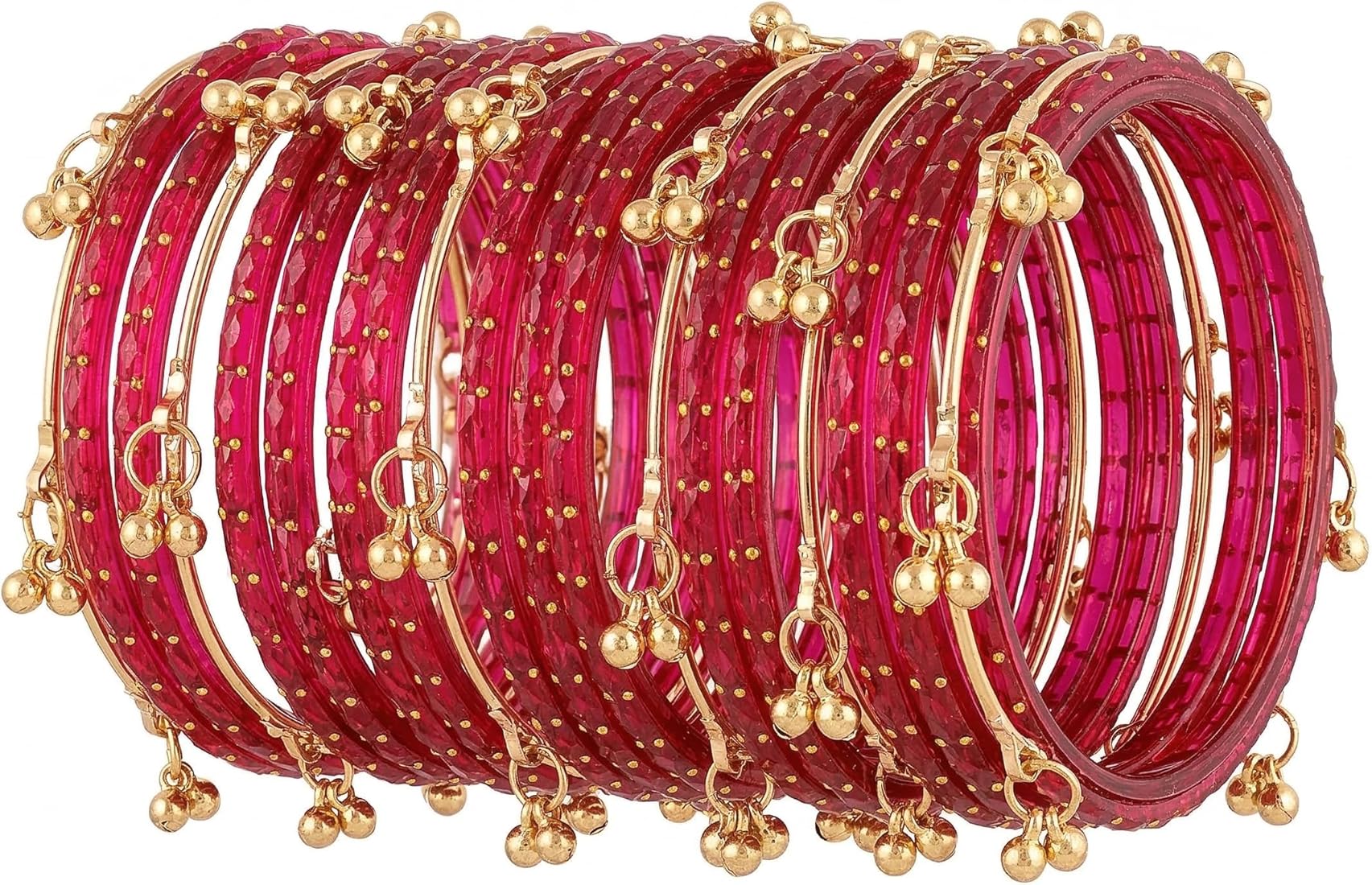Pink and golden Kashmiri bangles