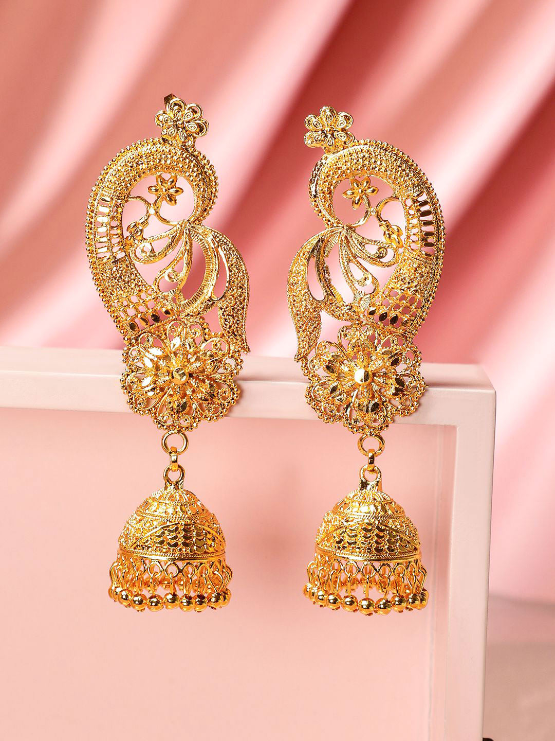peacock design jhumki
