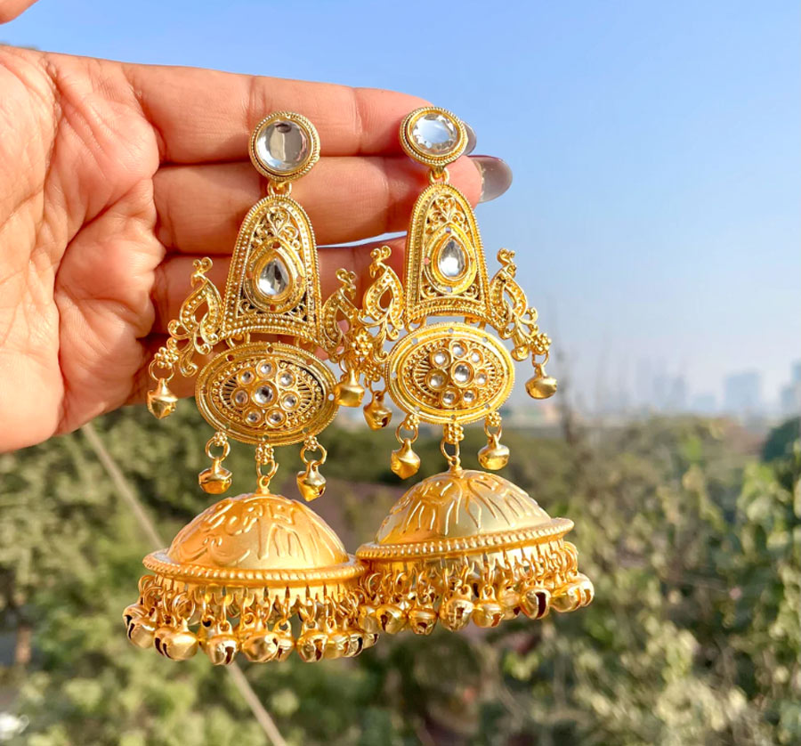 stone design jhumki