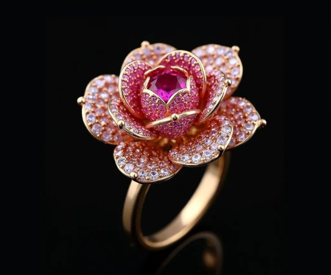 Rose Design Diamond Ring: पार्टनर को दें गुलाब ड‍िजाइन वाले ये डायमंड र ...