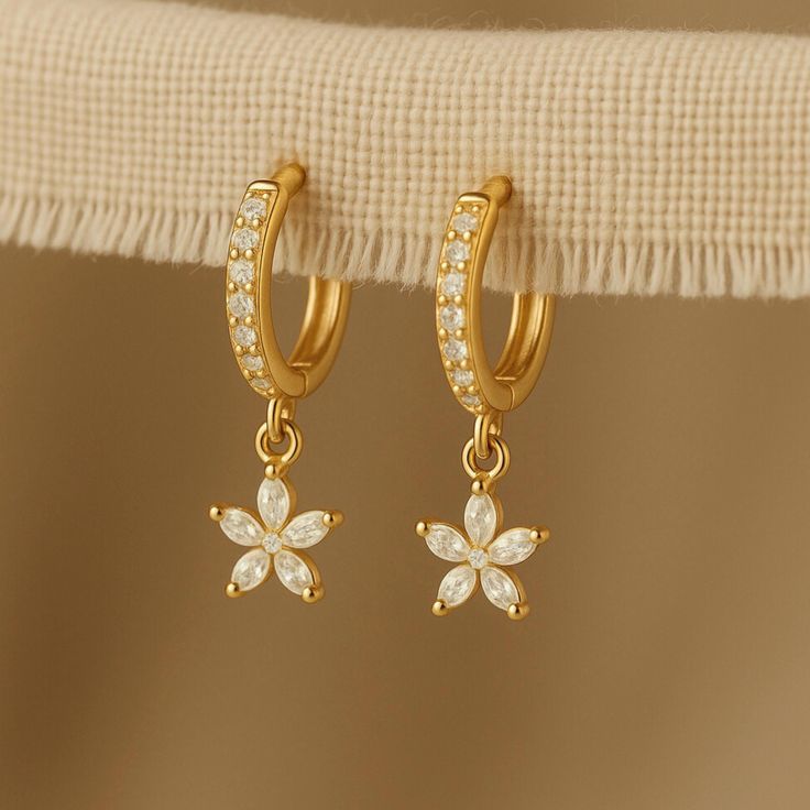 false dimond 1 gram gold earring