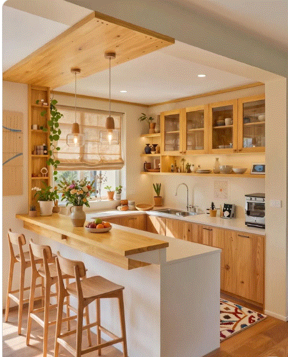 Kitchen pain colours with cabinet