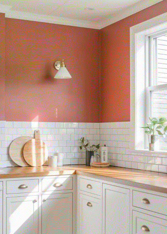 wall paint colour combination with cabinet