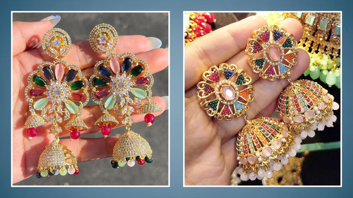 Multicolor Jhumka Designs: साड़ी या कुर्ती के साथ परफेक्ट मैच करेंगे ये खूबसूरत मल्टीकलर झुमके, देंगे परफेक्ट लुक
