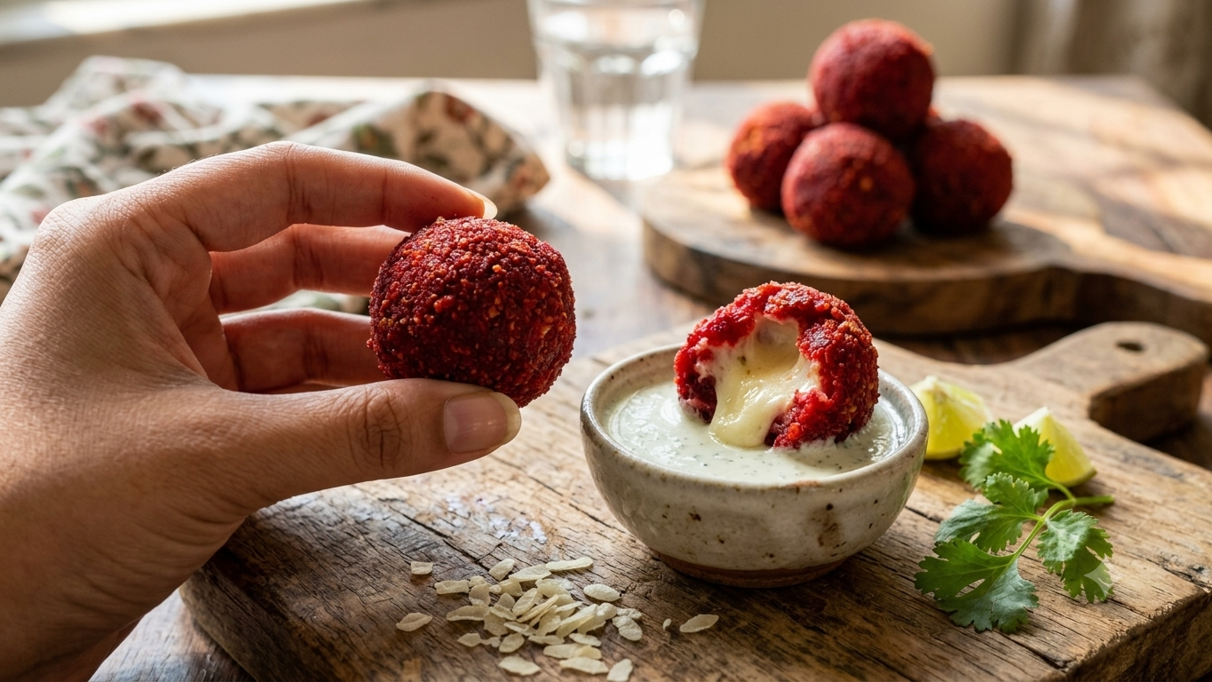 How to make Poha Beetroot Cheese Balls