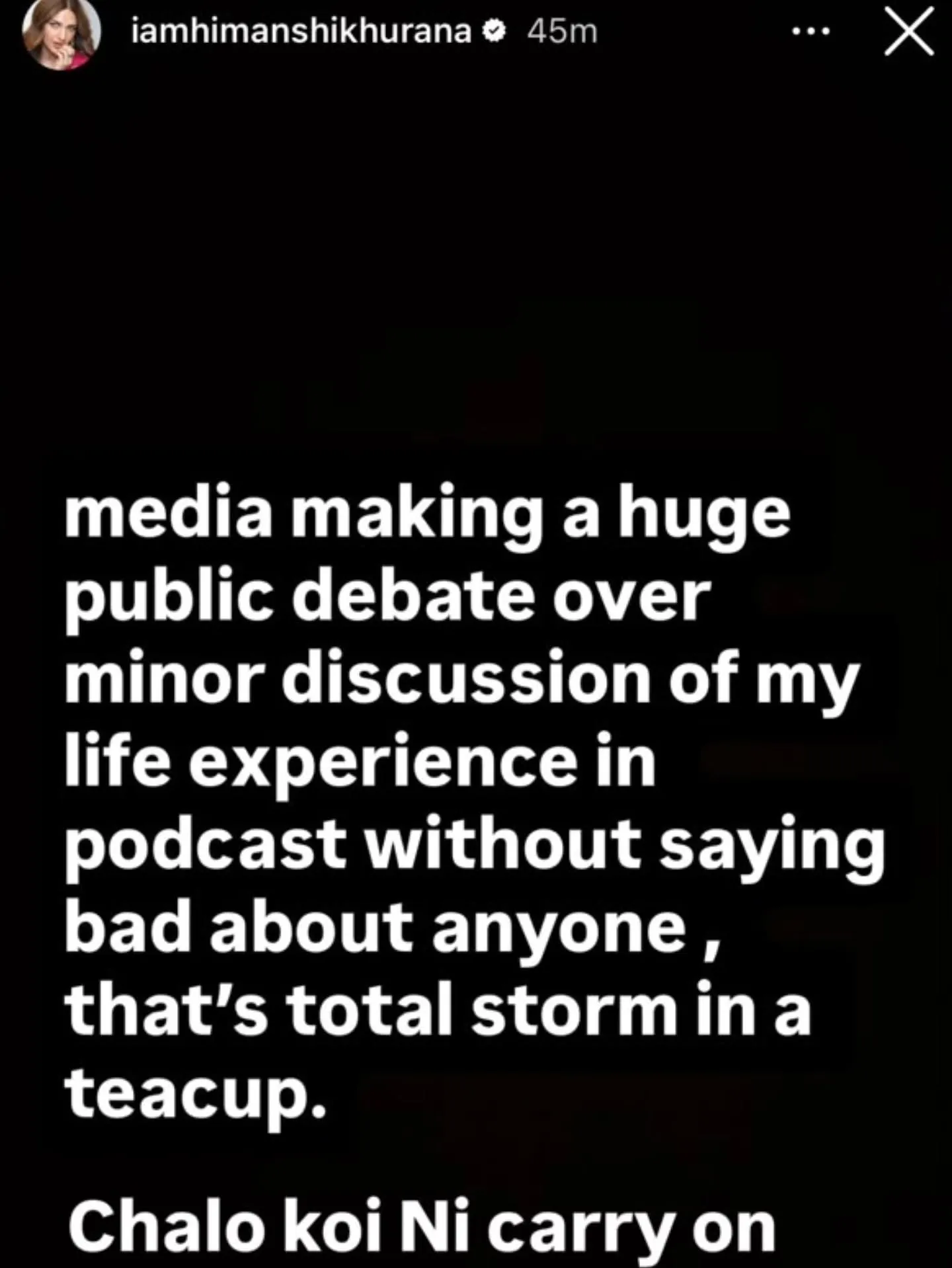 himanshi khurana story about viral statement