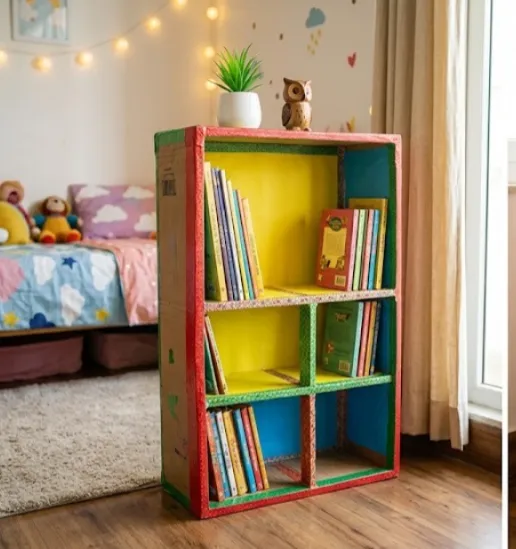 how to make bookself help of cardboard