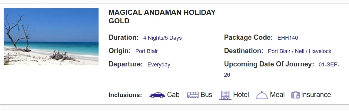 IRCTC tour packages