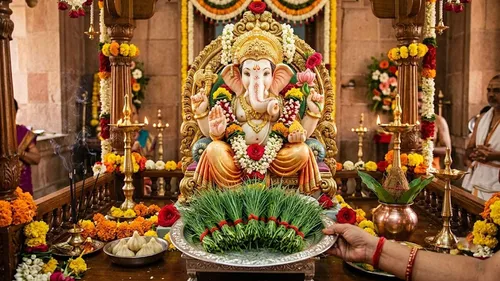 21 Durva knots Ganesha