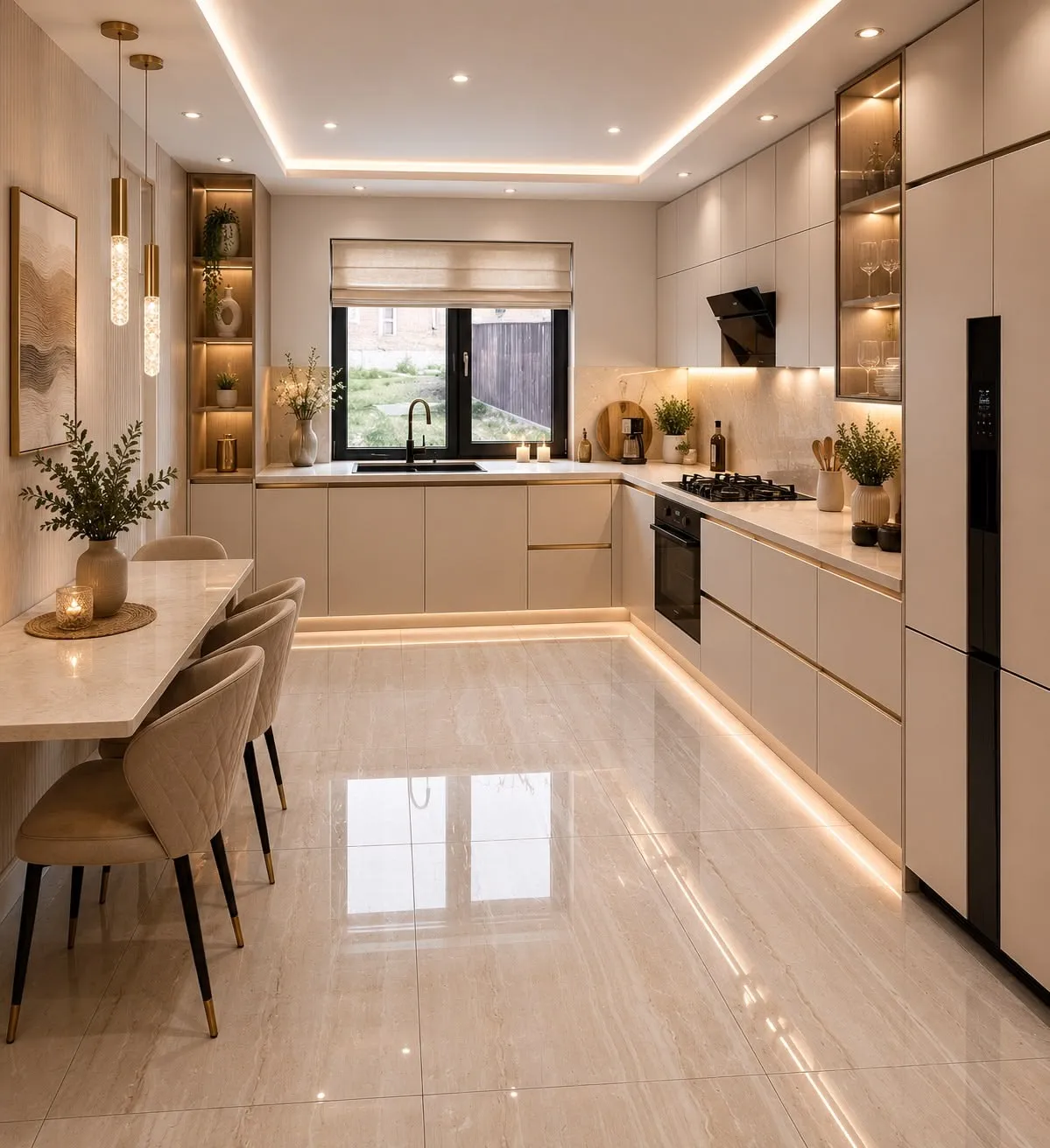L-Shaped Open Kitchen Design