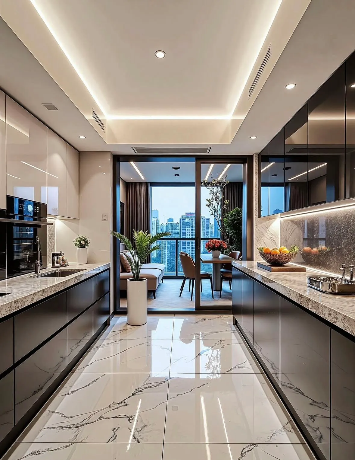 Parallel Or Galley Open Kitchen Design