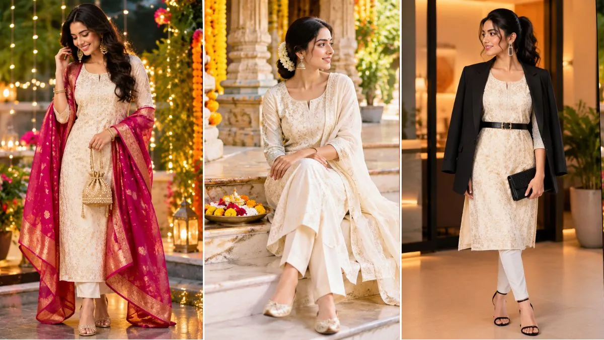 different looks from one kurti
