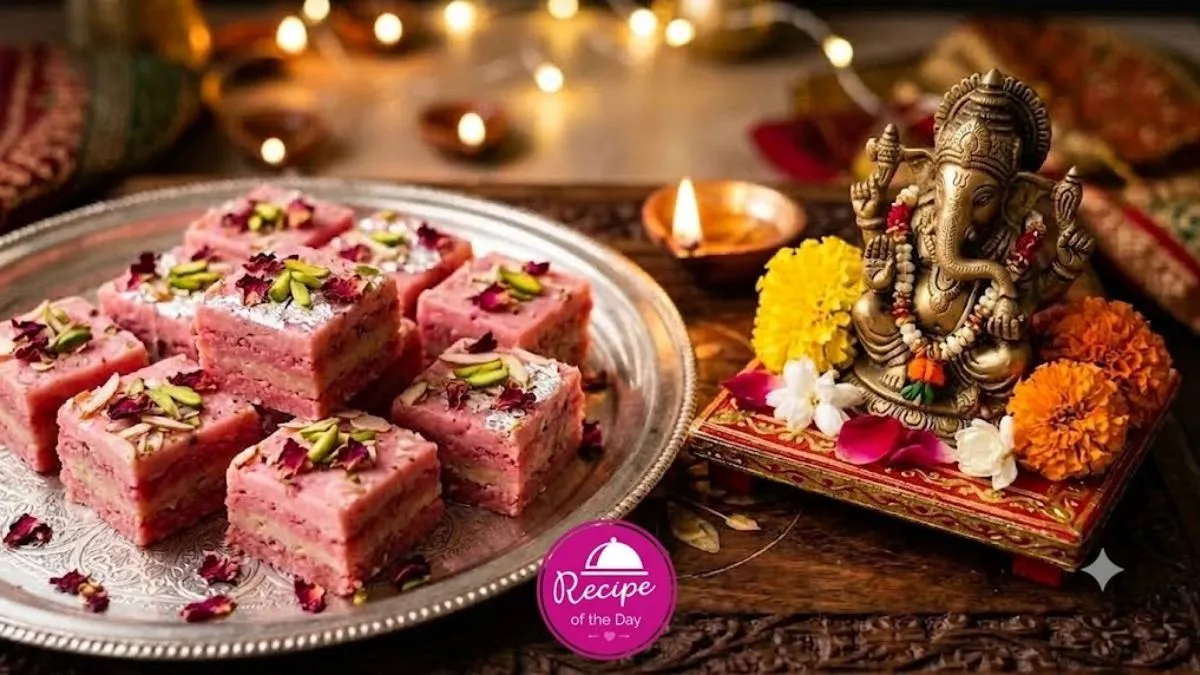 rose barfi for ganesh utsav