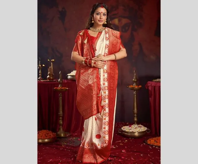 bengali sarees for durga puja