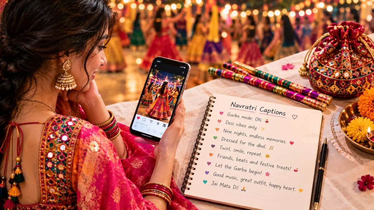 navratri 2026 instagram captions for garba and dandiya nights photos