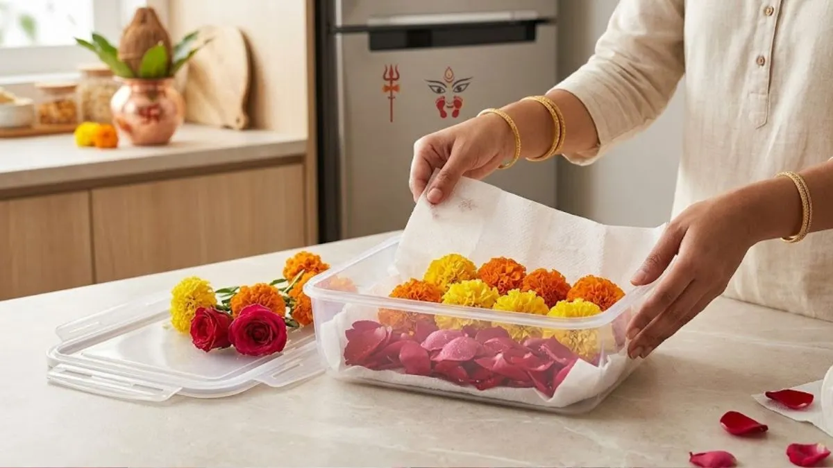 navratri puja flower storage hack