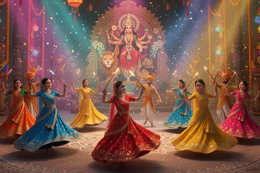 why garba is danced in circle around lamp