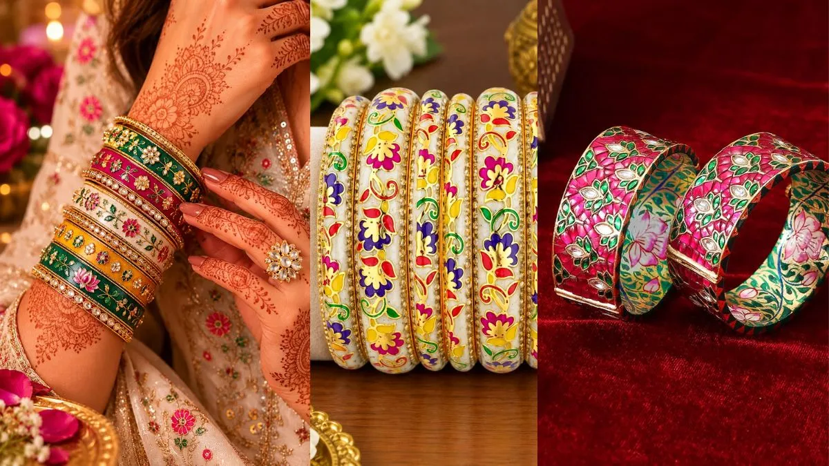 Meenakari Work Bangle Sets for Kanjak Puja and Dandiya Looks