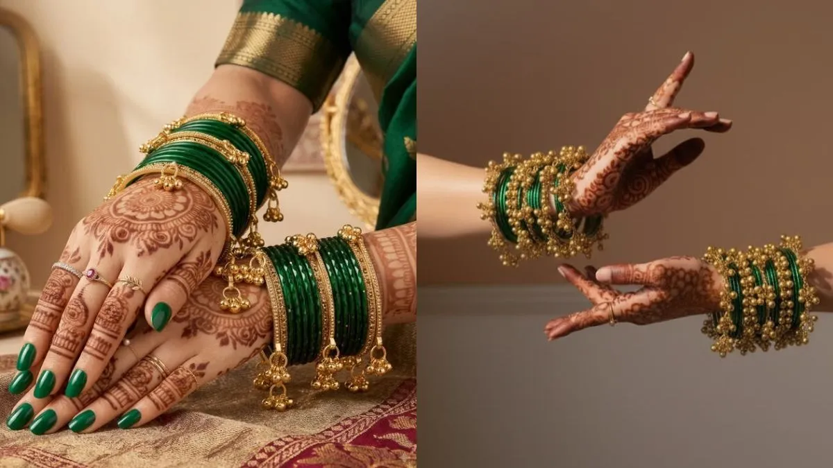Rain Drop Bangles with Jhumka Pendants for an Attractive Festive Look