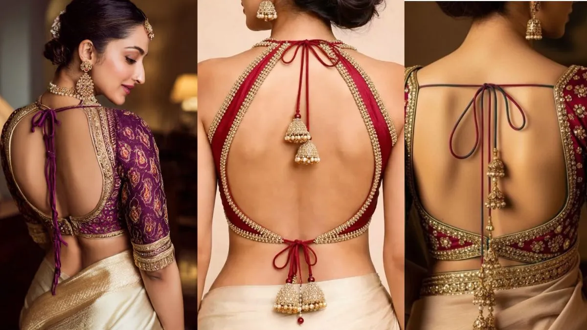 deep back neck blouse