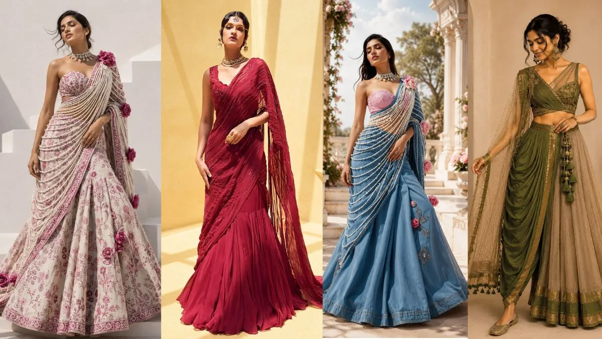 lehnga drape