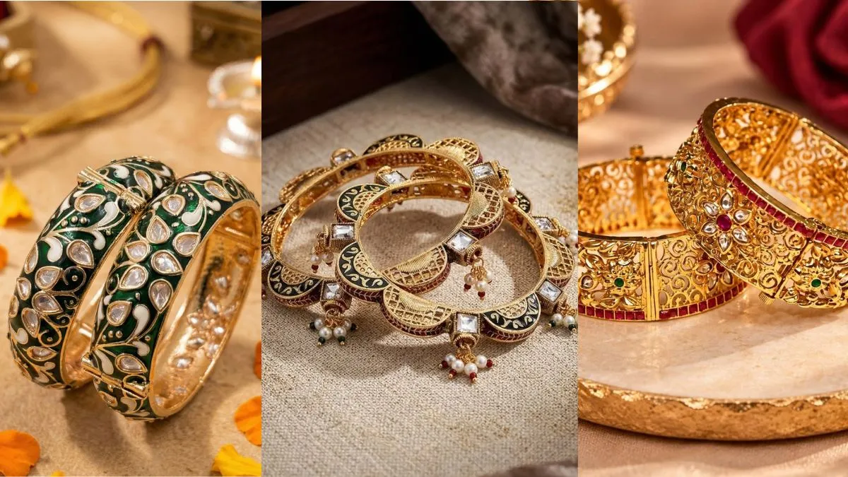 kundan and meenkari kada sets