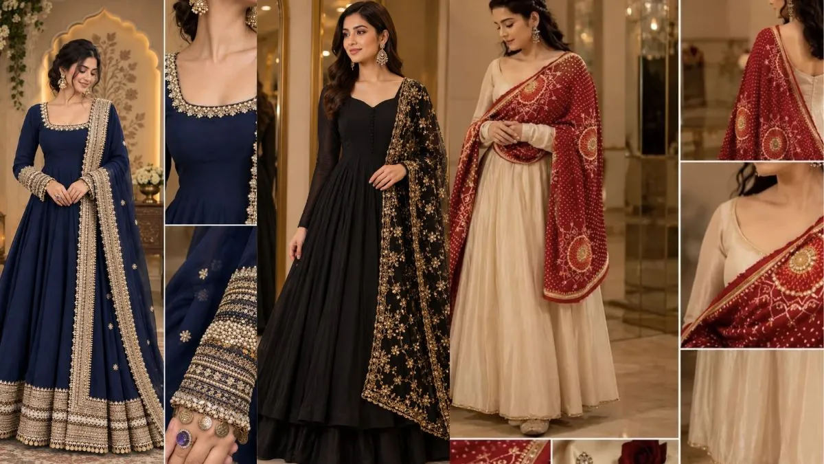 effortless ways to style a plain anarkali kurta with a heavy dupatta for instant glamour