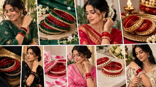 stylish red bangle colour combinations