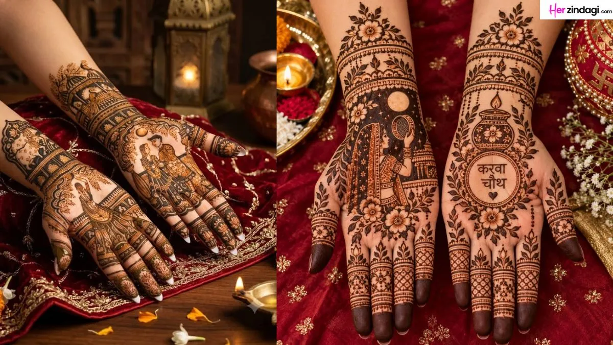 Front Hand Mehendi Designs for Karwa Chauth 2026