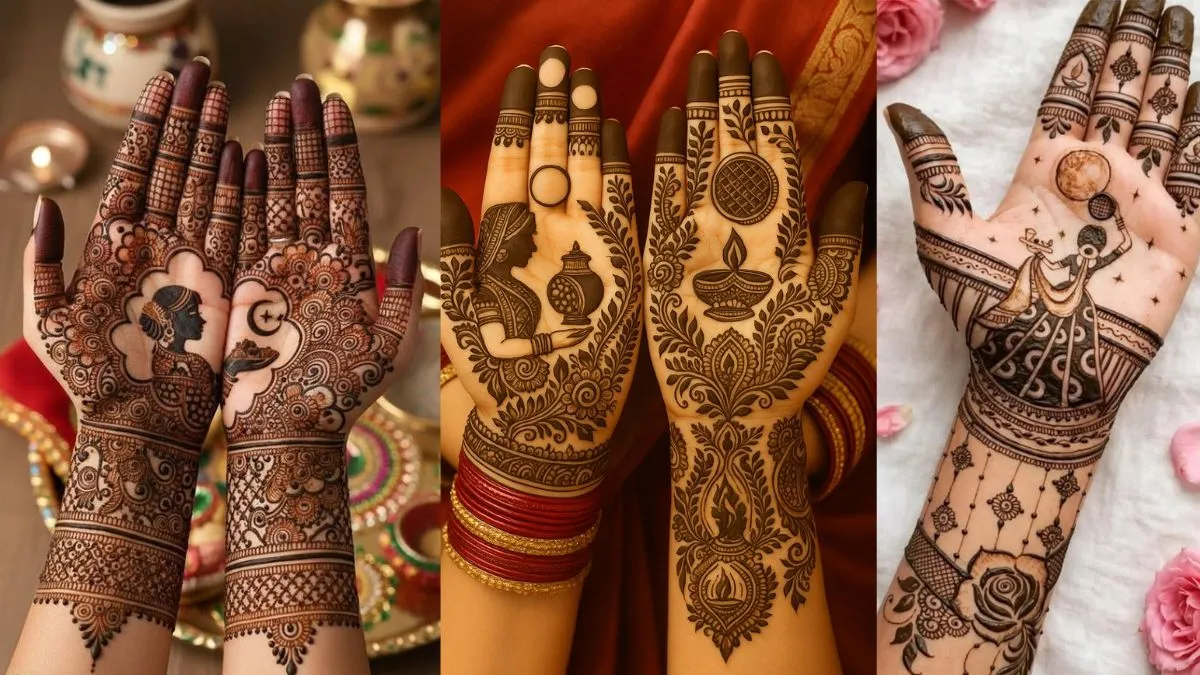 Moon-Inspired Front Hand Mehndi Designs